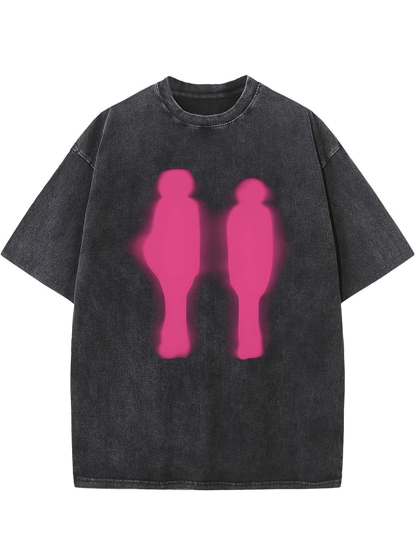 Men's  Printed T-Shirt Washed Streetwear Cotton T-Shirt Vintage Drop Shoulder Sleeve Round Neck Short Sleeve Casual Top