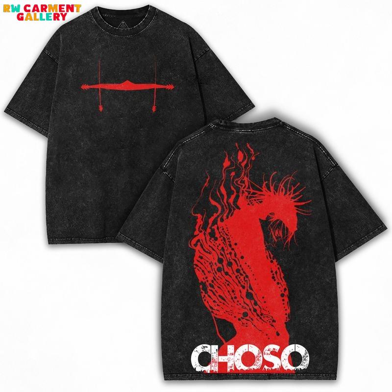CHOSO x Jujutsu Kaisen – Blood Technique Washed Oversized Tee with Broken Brotherhood Vibe | For Cursed Soul Fans