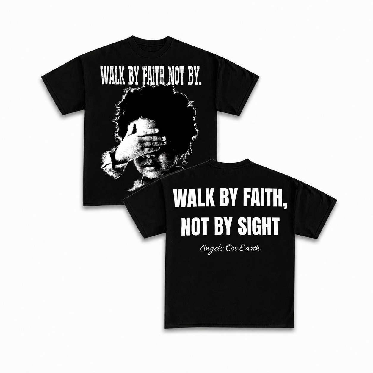 American Streetwear Faith-Themed T-Shirt: Loose-Fit, Casual Short-Sleeve Tee Featuring a Child Portrait Print—A Summer Essential for Couples