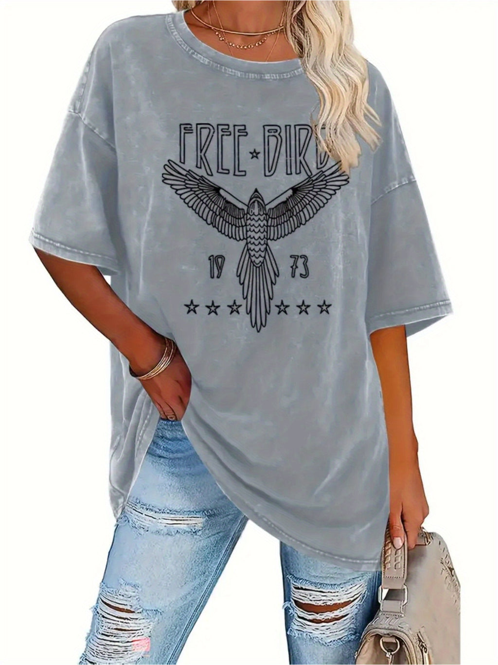 Men'S Vintage Distressed T-Shirt - Heavy Washed Retro Graphic Tee with & 1970s/73 Design, Soft Breathable Fabric, Loose Fit Round Neck Casual Shirt for Everyday &
