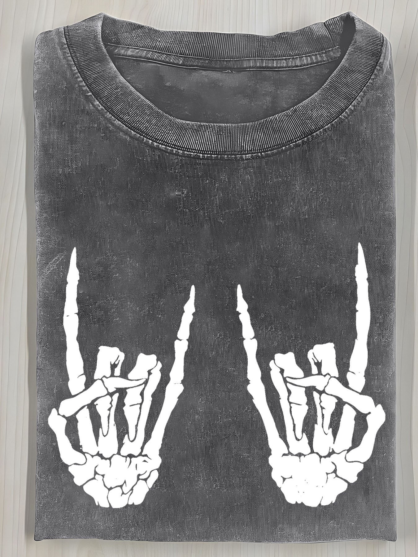 Men's Vintage Rock Logo T-Shirt - 230g Washed Batik Cotton Tee with Long Live Rock Print, Round Neck Casual Music Shirt for Concerts, Festivals & Year-Round Wear - Machine Washable Gift Suitable for Men