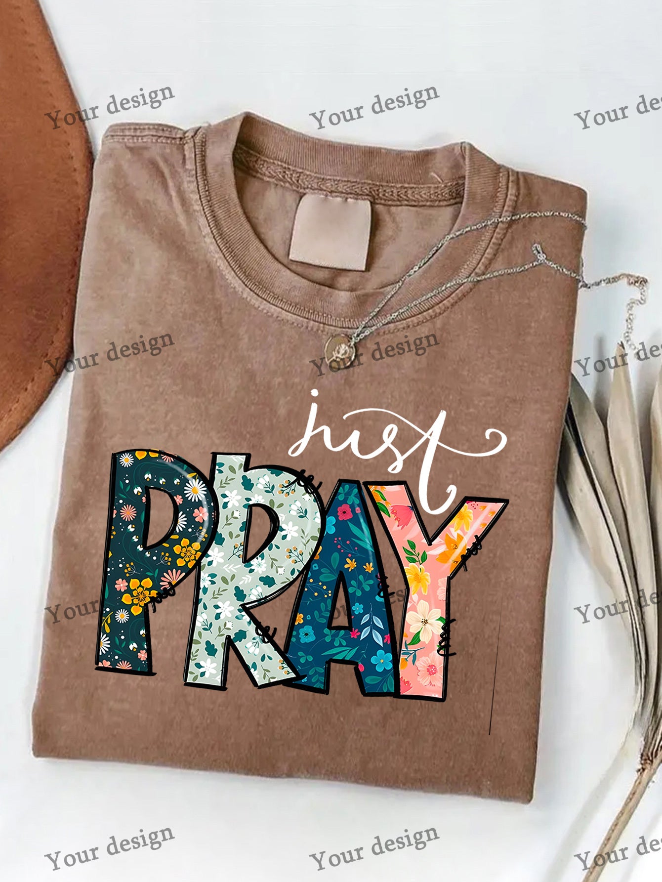 230g Washed Vintage Pure T-Shirt | Western Christian Design, Casual Short Sleeve, Crew Neck, Perfect for All Seasons, Ideal Dad Gift for Father'S Day