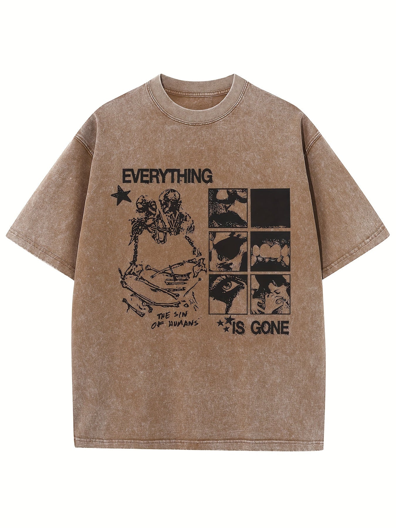 Men'S Oversized Heavy Drop Shoulder T-Shirt | Retro Streetwear, Acid Wash, Unisex, Crew Neck, All-Season