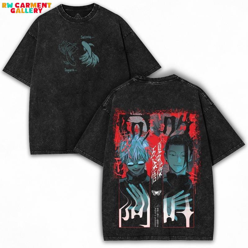 Jujutsu Kaisen x Cursed Energy Surge + Washed Vintage Tee + Double Printed 260GSM — Collector Drop for Dark Anime Fans