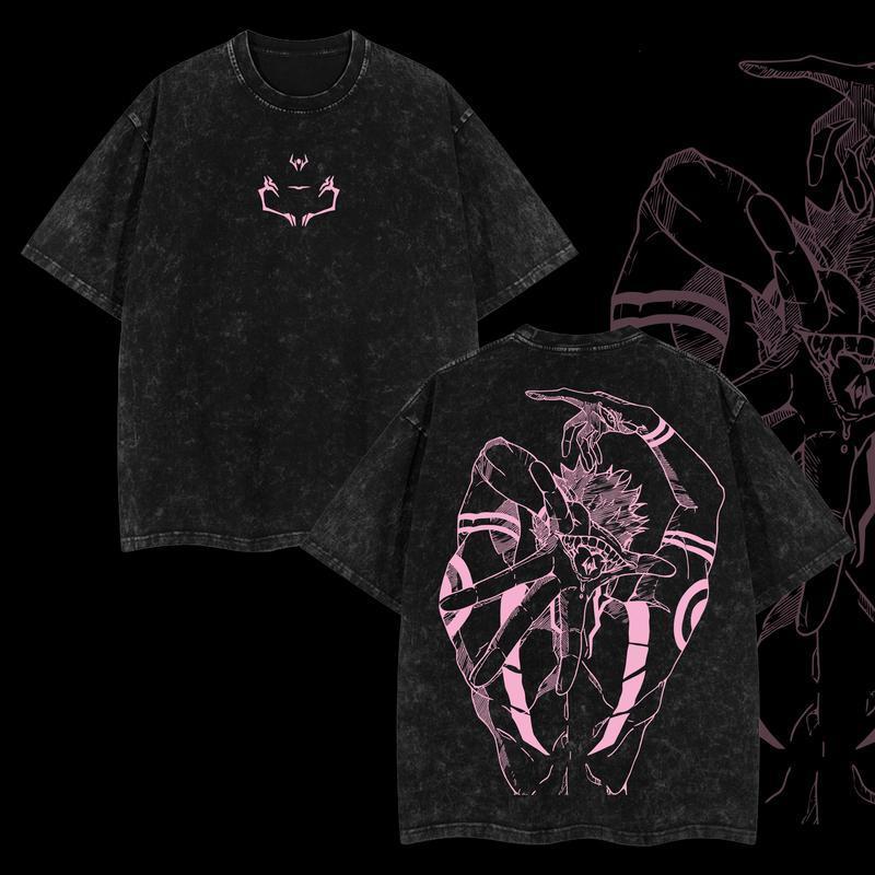 Ryomen Sukuna Vintage Unisex Oversize Anime Manga Acid Washed Cotton T-shirt, graphic tee,anime lover ,anime merch fan, outfits men,boys merch