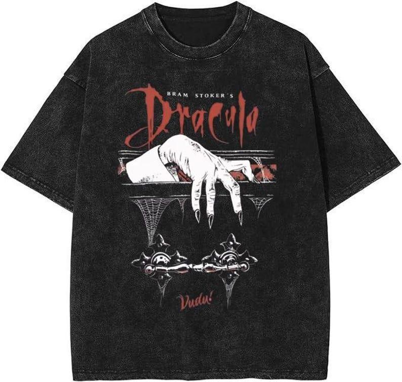 Bram Stoker's Dracula Acid Washed Tee, Horror Shirt, Vintage Tee Top Womenswear