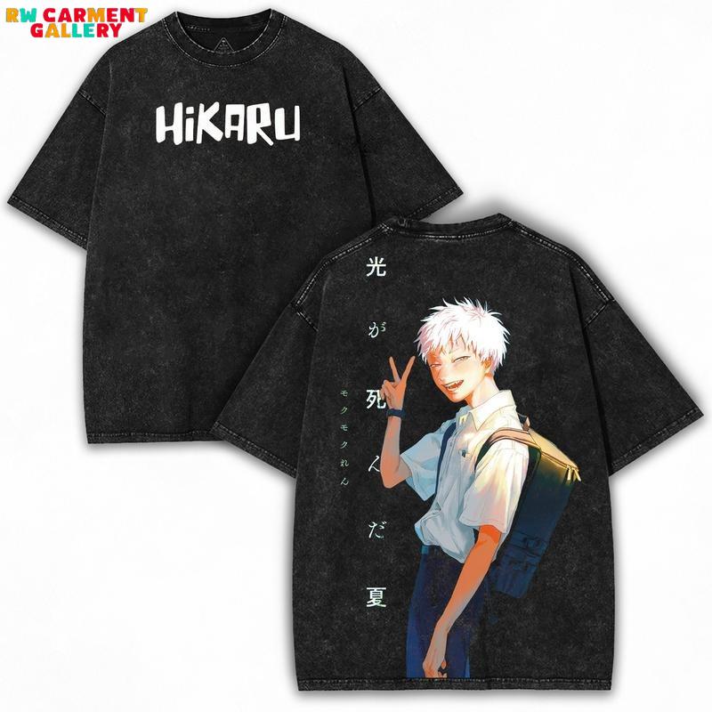 Hikaru Oversized Tee – Stillness & Cosmic Horror in Washed Grunge Fit | For Manga Fans Who Love Quiet Dread
