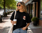 Women's Oversized Washed Cotton Short-Sleeve T-Shirt – Vintage-Style "BIG NICK ENERGY" Santa Claus Double-Sided Christmas Print