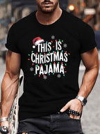 Men's casual daily cotton T-shirt 180g pure cotton oversized Christmas theme creative modern style fashionable versatile top men's T-shirt pure cotton short sleeved summer casual short sleeved T-shirt all season universal