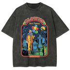 Clowns Are Funny Vintage Washed Halloween T-Shirt – Retro Spooky Graphic Tee