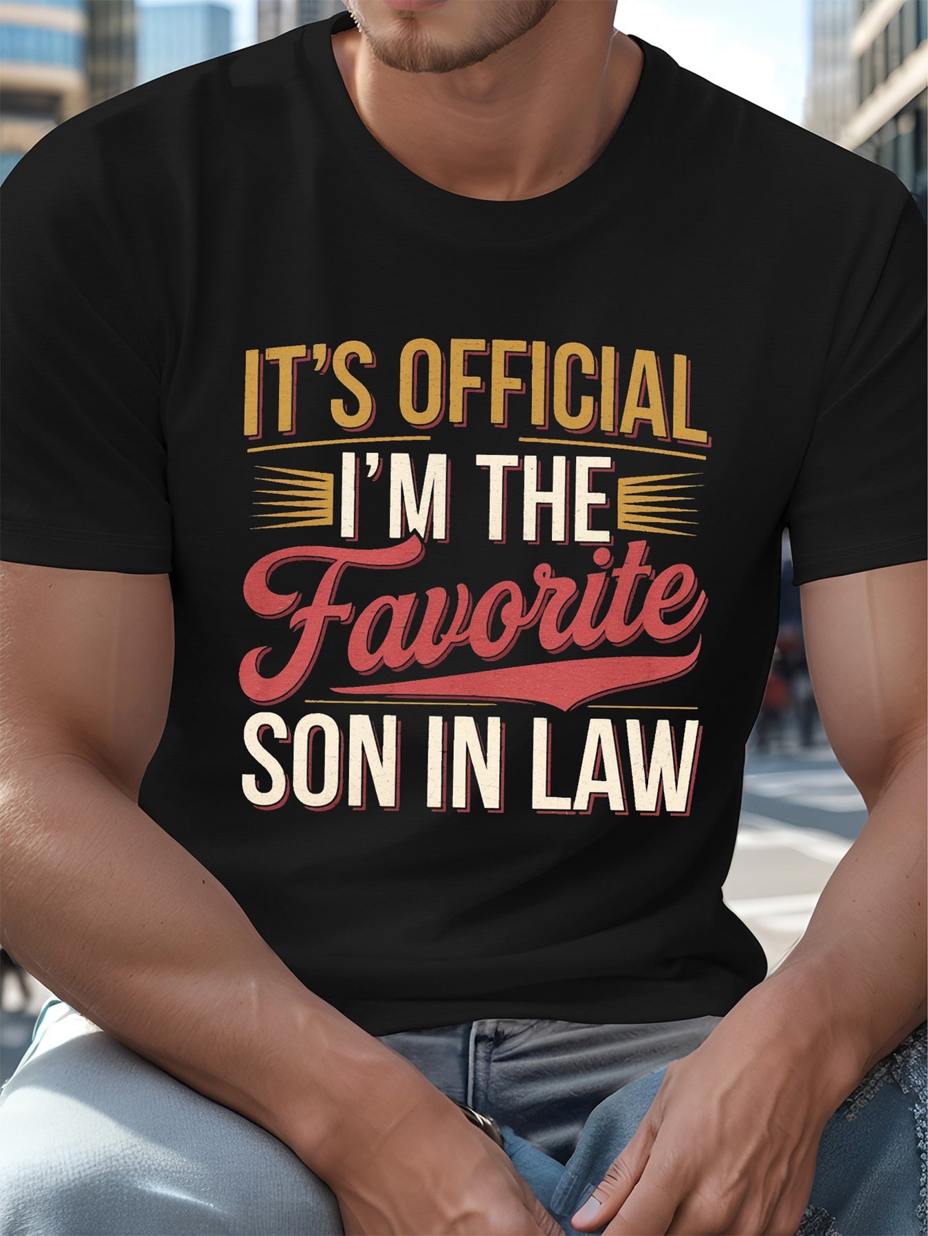 Men's casual daily 100 Cotton T-shirt 180g pure cotton with fun printed T-shirt cotton top T-shirt breathable and sweat absorbing fabric casual short sleeved T-shirt suitable for all seasons