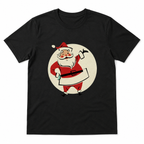 Vintage-Style Santa Short-Sleeve T-Shirt – 100% Cotton, Festive Crew-Neck Tee