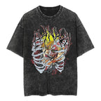 ICHIGO - BLEACH Anime Retro Street Style Washed Crew Neck Anime T-Shirt,Unisex Fashion Graphic Tee,Streetwear Clothing,Trendy Outfit,Anime lover t-shirt FO700915