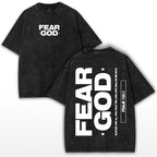 Vintage Washed Fear God T-Shirt: Oversized Christian Streetwear Menswear Top
