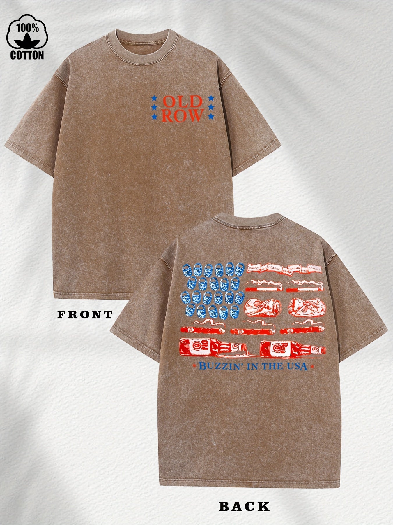 Men'S Heavyweight 230gsm Washed T-Shirt - Vintage Distressed Oversized Casual Tee with Retro 90s Graphic Print (Old Row Lettering & 90s Nostalgia Design) - All-Season Round Neck Short Sleeve Shirt for Casual Attire & Layering - Soft Vintage Texture