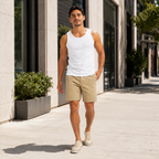 Men's 100% White Cotton Crew-Neck Tank Top – Casual Sleeveless Basic T-Shirt
