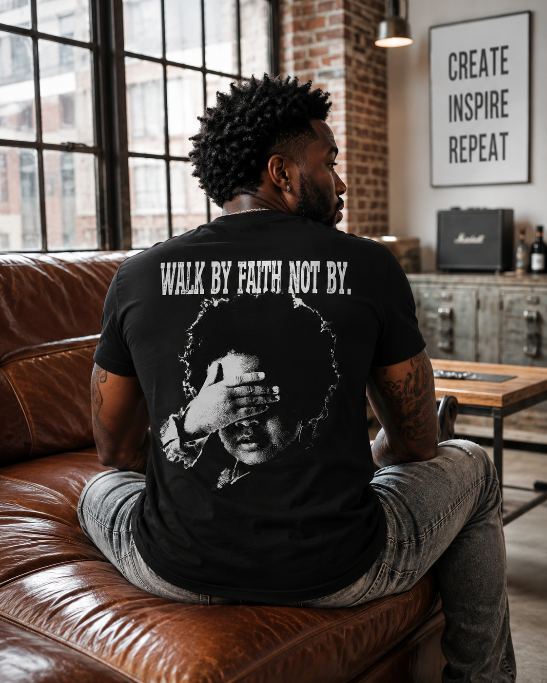 American Streetwear Faith-Themed T-Shirt: Loose-Fit, Casual Short-Sleeve Tee Featuring a Child Portrait Print—A Summer Essential for Couples