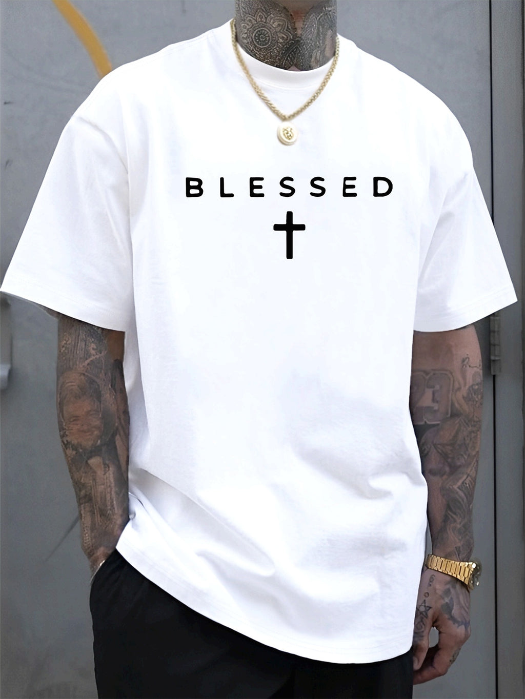Men's 100 Cotton T-shirt 180g pure cotton with printed non pilling short sleeved top T-shirt short sleeved casual wear gift for family and friends