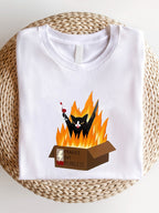 Men's casual daily 100 Cotton T-shirt 180g pure cotton with fun printed T-shirt cotton top T-shirt breathable and sweat absorbing fabric casual short sleeved T-shirt suitable for all seasons