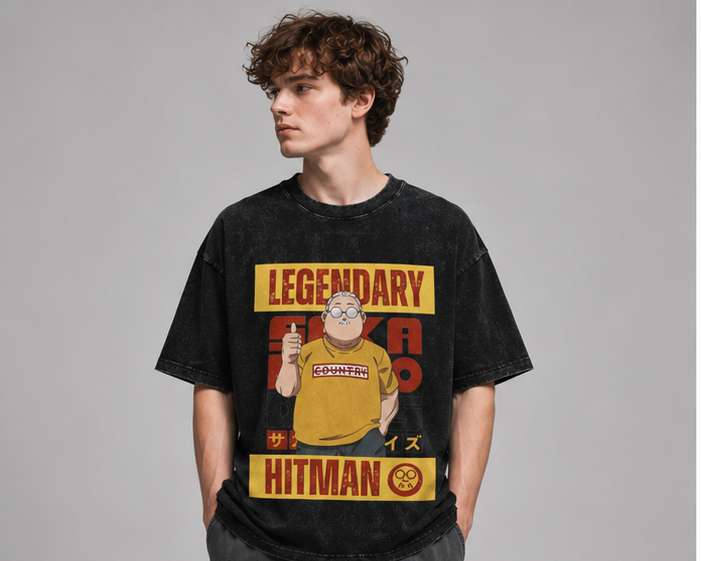 Vintage-Wash Short-Sleeve T-Shirt | SPY×FAMILY Legendary Assassin Character Print – Unisex Oversized Fit