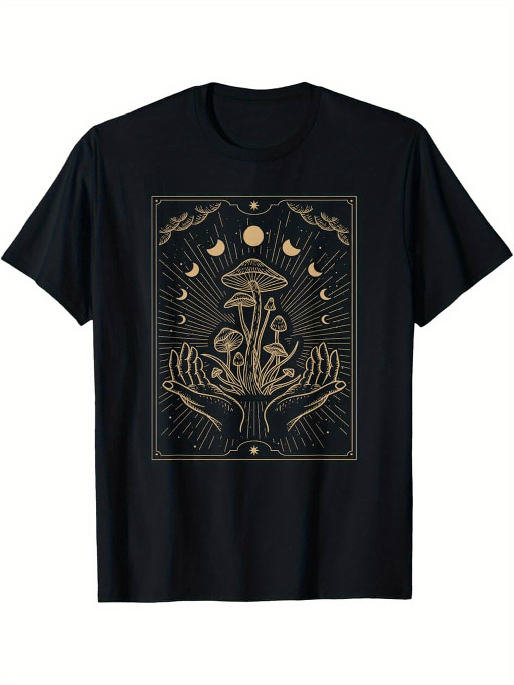 Daily men's casual 100 Cotton T-shirt 180g pure cotton with unique printed pattern short sleeved top T-shirt suitable for urban style daily wear