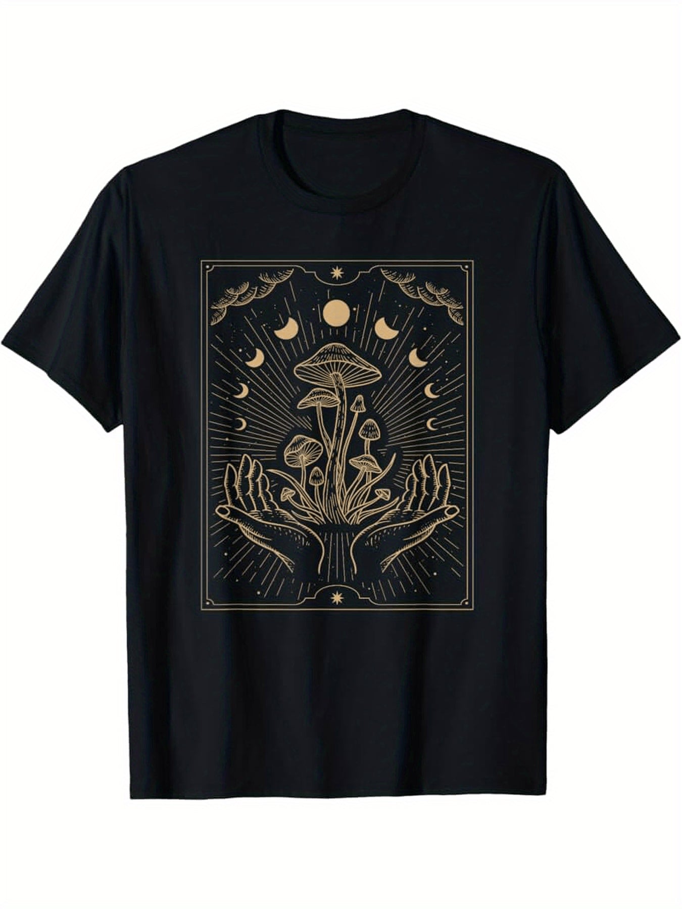 Daily men's casual 100 Cotton T-shirt 180g pure cotton with unique printed pattern short sleeved top T-shirt suitable for urban style daily wear
