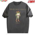 Dirty washed T-shirt fun denim frog shirt, the only thing I do is Diddly T-shirt, Western humorous T-shirt, cute animal pattern shirt, country denim gift, lazy sports enthusiast shirt Christmas, Christmas gifts