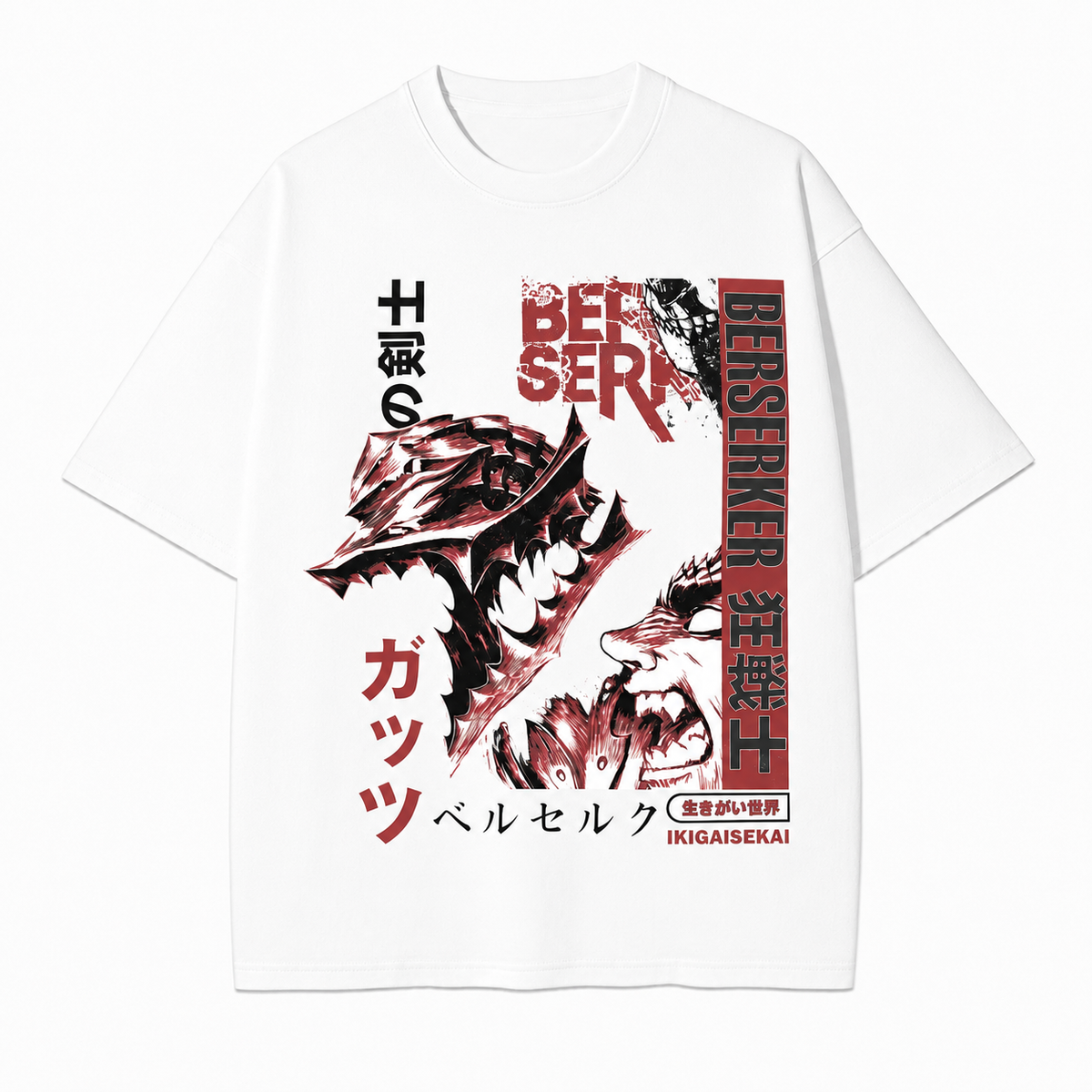 Acid-Washed Vintage-Style *Berserk* (Guts/Berserker Armor) Graphic Tee – Heavyweight, Oversized, Dark Anime Aesthetic – Unisex Retro T-Shirt