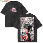Dr. Stone – Science Awakening Graphic Tee with Washed Oversized Fit & Bold Back Art for Anime Nerds