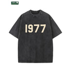 Essential 1977 Casual T-Shirt – Durable Combed Cotton, Batik Washed, Street Style Staple