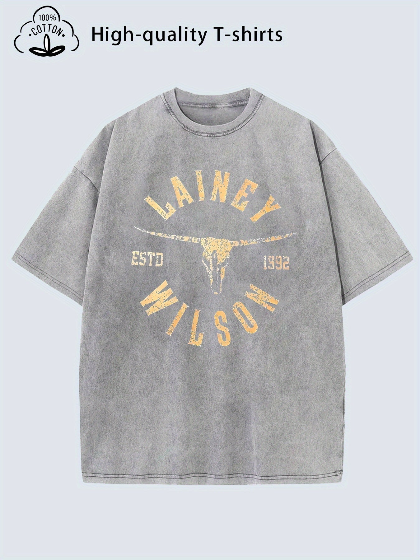 Men's Vintage Heavy-Duty Washed T-Shirt - Distressed Streetwear Tee with Loose Fit & Plus Sizes, Soft Breathable Casual Shirt, Round Neck Short Sleeve Top for all-Season