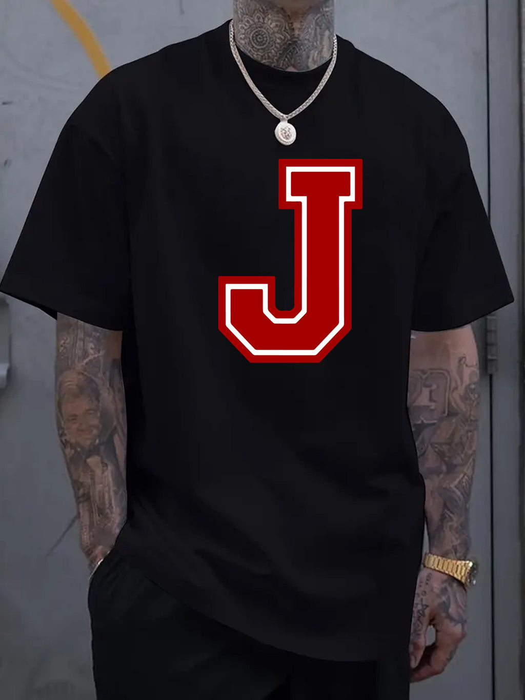 Men's casual 100 Cotton breathable T-shirt 180g pure cotton with classic letter pattern printed cotton top T-shirt breathable and sweat absorbing fabric suitable for all seasons short sleeved printed T-shirt suitable for all seasons