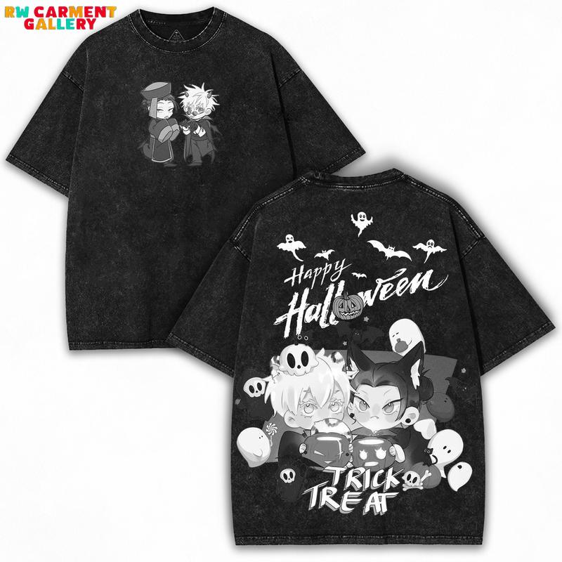 Jujutsu Kaisen + Sorcerer’s Domain Clash + Vintage Washed Heavyweight Oversized Anime Tee