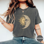 Washed T-shirt Retro Bohemian Spirit Sunshine T-shirt, Cute Bohemian T-shirt, Paradise Hippie Clothing, Hippie Clothing, Unique Style, Flower Clothing