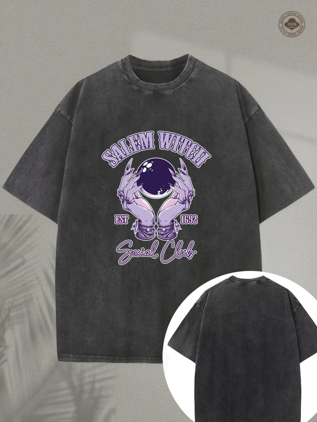 Men'S Vintage Washed T-Shirt - Dark Grey/ Retro Tee for Halloween, Themed Parties & Casual Attire - Soft Crewneck Shirt with Classic Fit - All-Season Casual Top for Men