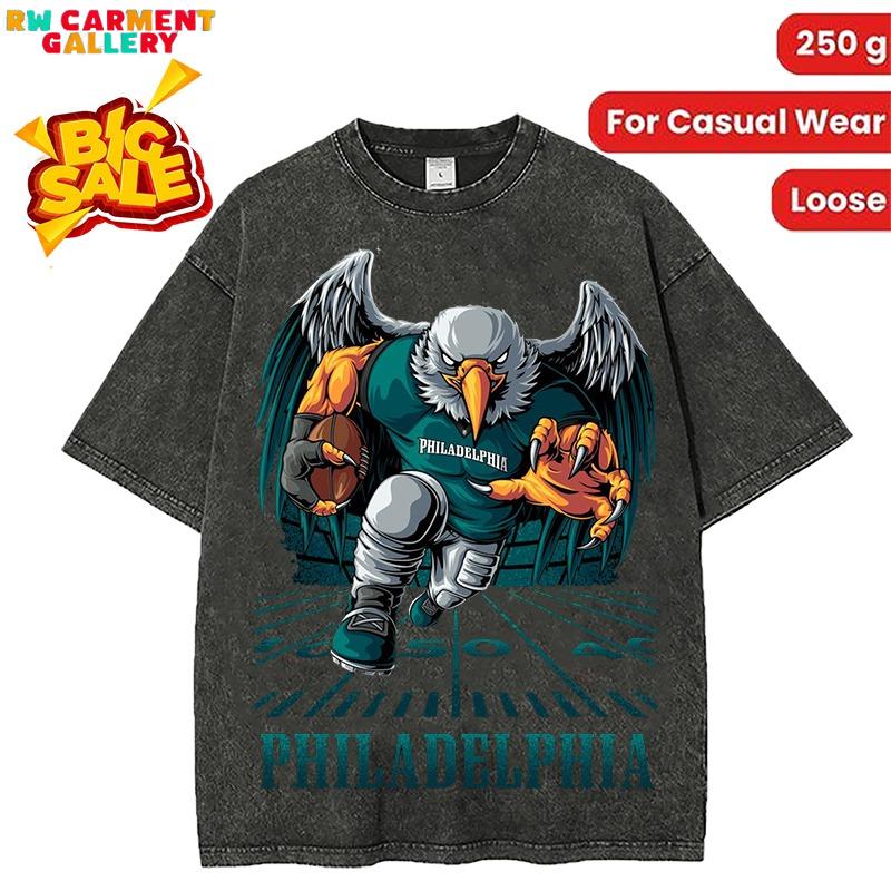 Washed T-shirt Philadelphia Rush Football Men's T-Shirt women's and men's tops TikTokShop Black Friday