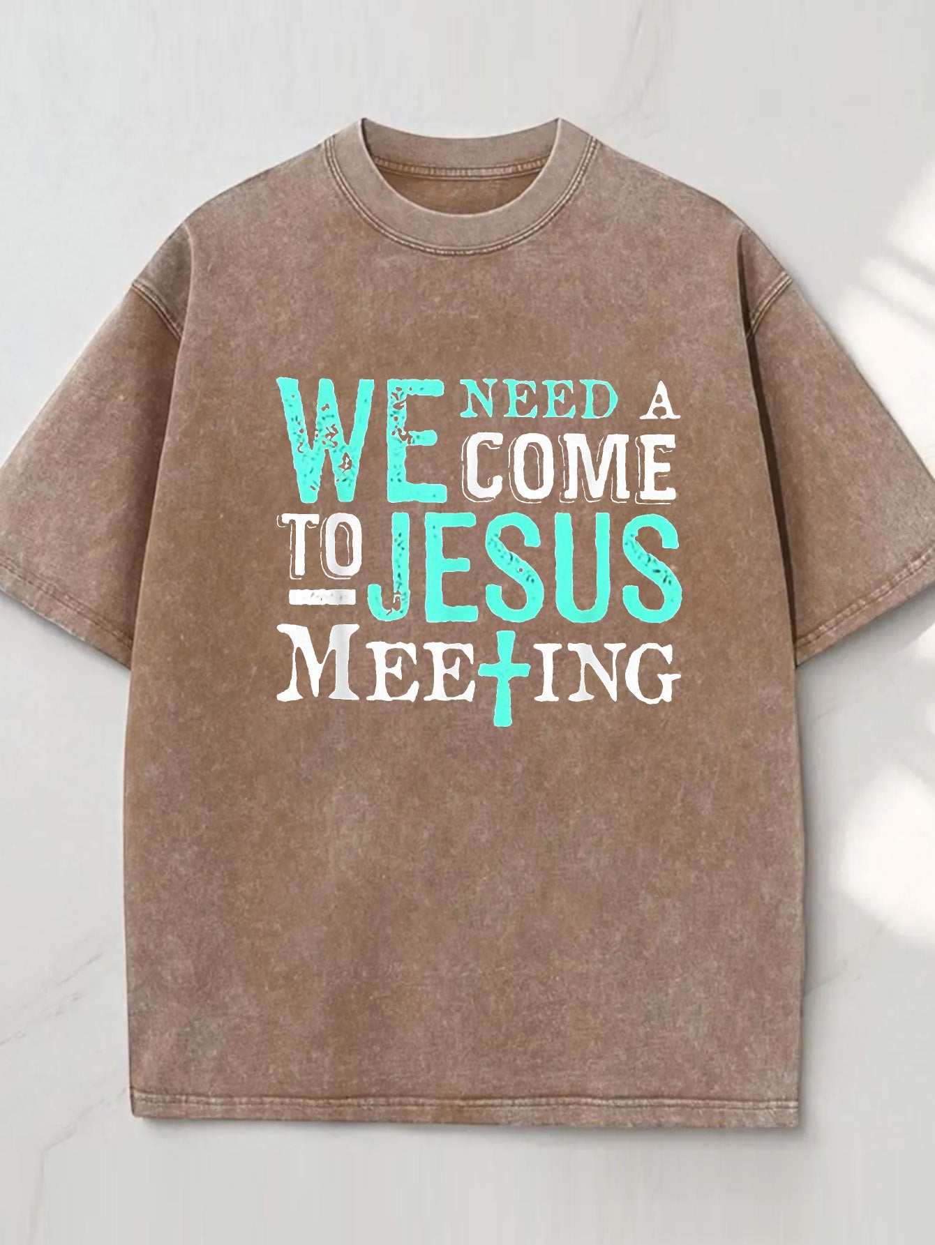 Vintage Crew Neck Washed Black T-Shirt | "We Need a Candid Conversation" Print, Casual Daily Wear, All-Season Fit