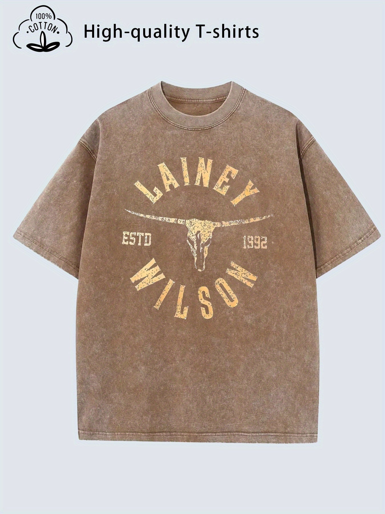 Men's Vintage Heavy-Duty Washed T-Shirt - Distressed Streetwear Tee with Loose Fit & Plus Sizes, Soft Breathable Casual Shirt, Round Neck Short Sleeve Top for all-Season