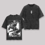 Berserk Black Swords Knight Unisex Oversize Anime Manga Washed Heavyweight Cotton T-shirt, Gift For Anime Fan, Anime Lover