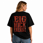 Women's Oversized Washed Cotton Short-Sleeve T-Shirt – Vintage-Style "BIG NICK ENERGY" Santa Claus Double-Sided Christmas Print