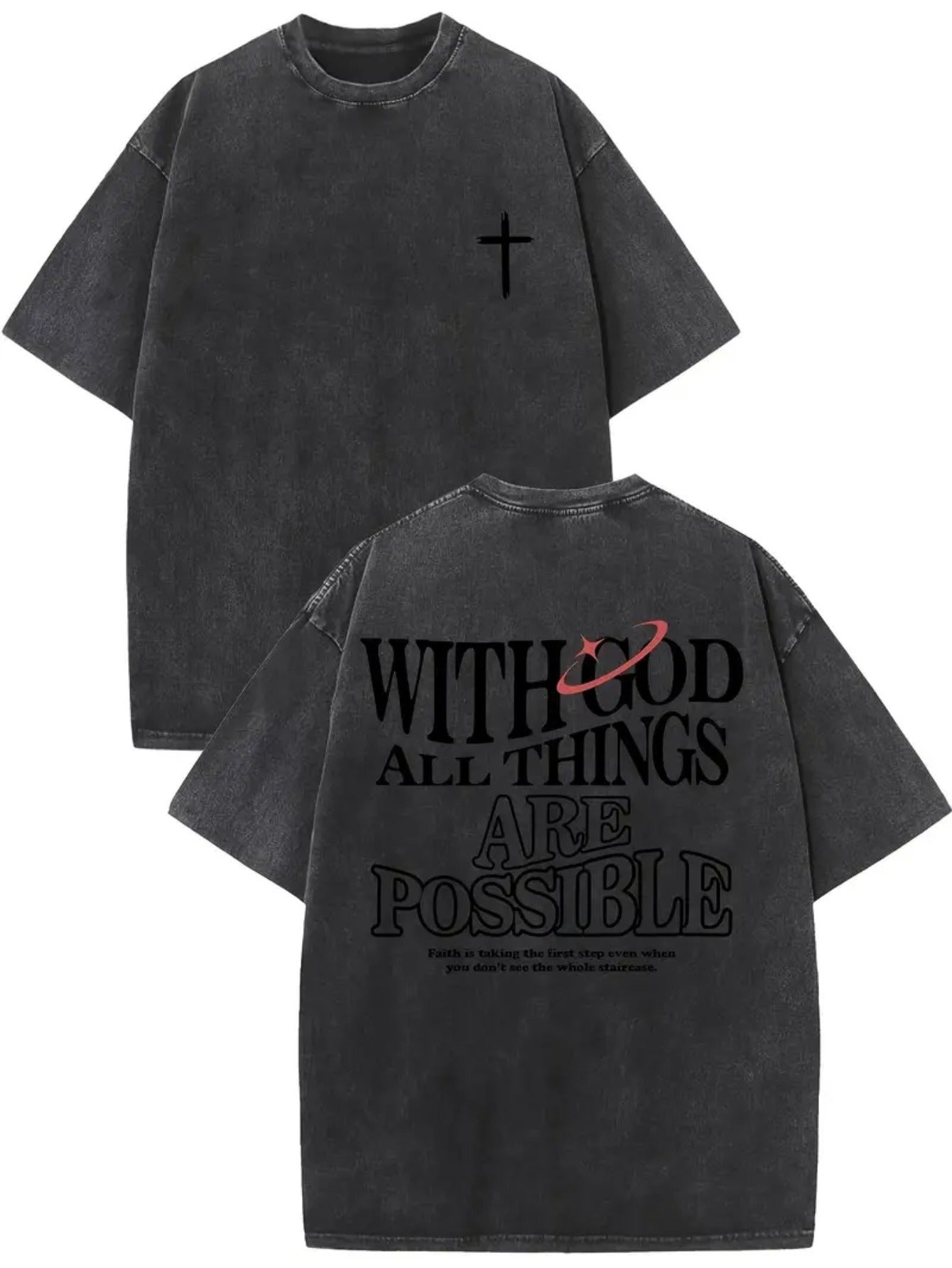Men'S 250g Washed T-Shirt | Loose Fit, Fashionable, Oversized Style, Vintage Distressed Look, Suitable for Casual Wear, Crew Neck, All-season